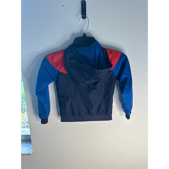 Nike Windrunner Jacket Full Zip Hooded Colorblock Red Blue Kids Size 4/xs EUC - Picture 4 of 6